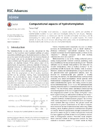 Computational Aspects of Hydroformylation