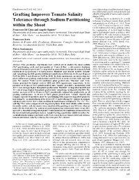 Grafting Improves Tomato Salinity Tolerance Through Sodium