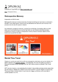 Retrospective Memory