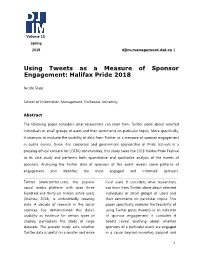 Using Tweets As a Measure of Sponsor Engagement: Halifax Pride 2018