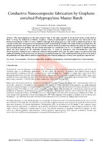 Conductive Nanocomposite Fabrication by Graphene Enriched Polypropylene Master Batch