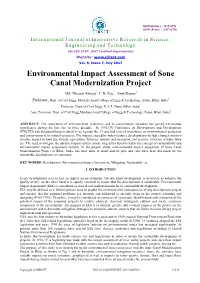 Environmental Impact Assessment of Sone Canal Modernization Project