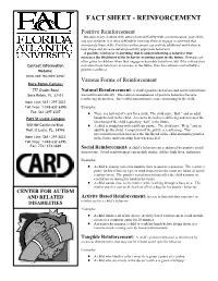 Fact Sheet - Reinforcement