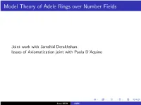 Model Theory of Adele Rings Over Number Fields