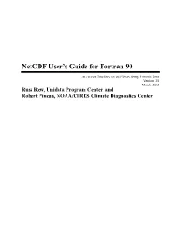 Netcdf User's Guide for Fortran 90