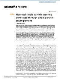 Nonlocal Single Particle Steering Generated Through Single Particle Entanglement L