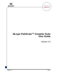 Qlogic Pathscale™ Compiler Suite User Guide