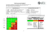 Risk Assessment Guidance