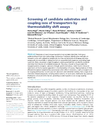 Screening of Candidate Substrates and Coupling Ions of Transporters By