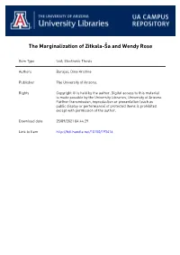 The Marginalization of Zitkala-Ša and Wendy Rose