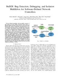 Bug Detection, Debugging, and Isolation Middlebox for Software-Deﬁned Network Controllers
