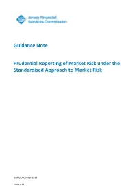 Guidance Note Prudential Reporting of Market Risk Under The