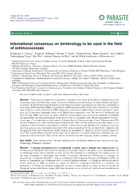 International Consensus on Terminology to Be Used in the Field of Echinococcoses