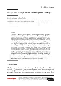 Phosphorus Eutrophication and Mitigation Strategies