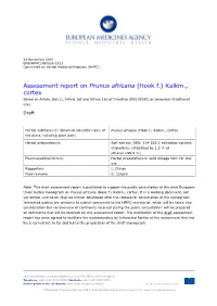 Assessment Report on Prunus Africana (Hook F.) Kalkm., Cortex