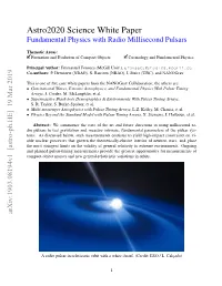 Astro2020 Science White Paper Fundamental Physics with Radio Millisecond Pulsars