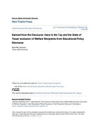 Banned from the Discourse: Race to the Top and the State of Texasâ•Ž