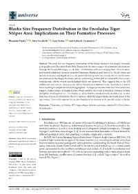 Blocks Size Frequency Distribution in the Enceladus Tiger Stripes Area: Implications on Their Formative Processes