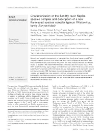 Characterization of the Sandfly Fever Naples Species Complex and Description of a New Karimabad Species Complex