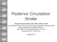 Posterior Circulation Stroke