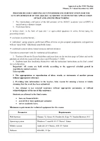Rules for Conducting the Exam with Online Proctoring for Student