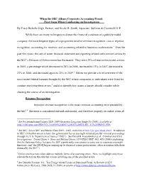 When the SEC Alleges Corporate Accounting Fraud: First Steps When Conducting an Investigation