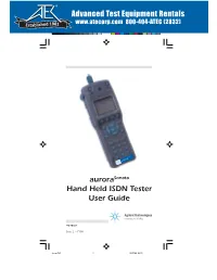 Aurorasonata Hand Held ISDN Tester User Guide Advanced Test