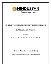 B. Arch. (Bachelor of Architecture)
