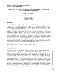 Distribution of Condoms: Consumers' Perception and Marketing