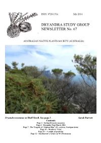 DRYANDRA STUDY GROUP NEWSLETTER No. 67