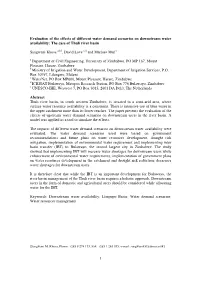 Evaluation of the Effects of Different Water Demand Scenarios on Downstream Water Availability: the Case of Thuli River Basin