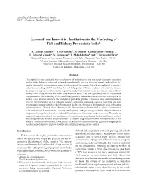 Lessons from Innovative Institutions in the Marketing of Fish and Fishery Products in India§