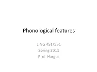 Phonological Features