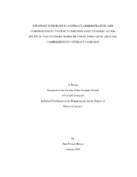 Strategic Integration, Contract