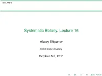 Systematic Botany. Lecture 16
