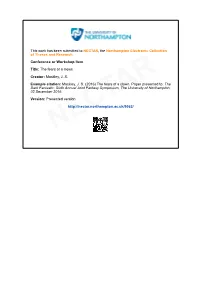 This Work Has Been Submitted to NECTAR, the Northampton Electronic Collection of Theses and Research