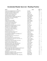 Accelerated Reader Quiz List - Reading Practice