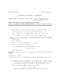 Algebraic Topology – Exercise 1