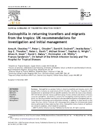 Eosinophilia in Returning Travellers and Migrants from the Tropics: UK Recommendations for Investigation and Initial Management