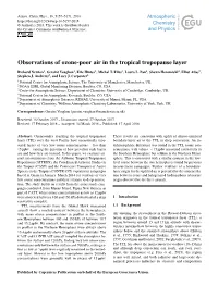 Observations of Ozone-Poor Air in the Tropical Tropopause Layer
