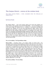 The Seven Sacred Bodies - Terms Excerpted from the Glossary of Empowerment