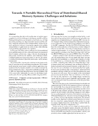 Towards a Portable Hierarchical View of Distributed Shared Memory Systems: Challenges and Solutions