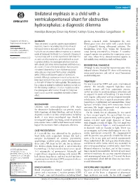 Unilateral Mydriasis in a Child with A