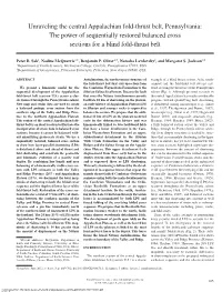 Unraveling the Central Appalachian Fold-Thrust Belt, Pennsylvania: the Power of Sequentially Restored Balanced Cross Sections for a Blind Fold-Thrust Belt