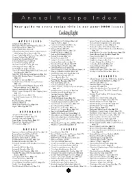 2000 Annual Recipe Index