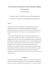 God Incarnation and Metaphysics Article Draft