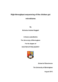 High-Throughput Sequencing of the Chicken Gut Microbiome