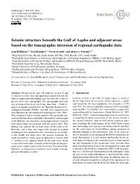 Seismic Structure Beneath the Gulf of Aqaba and Adjacent Areas Based on the Tomographic Inversion of Regional Earthquake Data