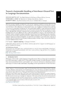 20 Toward a Sustainable Handling of Interlinear-Glossed Text in Language Documentation