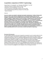 A Quantitative Compendium of COVID-19 Epidemiology